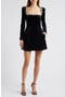 Kimberly Long Sleeve Embellished Velvet Minidress
